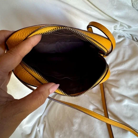 Coach Yellow Pebbled Leather Crossbody Bag - Picture 4 of 5